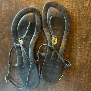 Tory Burch mini miller thong black sandals, size 8
